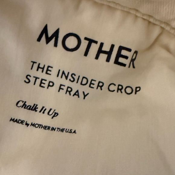 New MOTHER The Insider Crop Step Fray High Rise Jeans Chalk It Up NWT Denim 25 - Picture 12 of 15